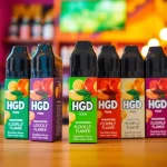 Showcase HQD Pods with vibrant packaging and flavors in a vape shop setting.