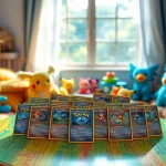 Explore a vibrant collection of Pokémon cards india showcased in a cozy gaming setup.